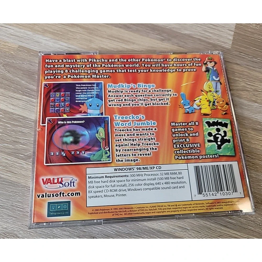 Pokemon Masters Arena PC CD-ROM Game 2003 ValuSoft THQ Nintendo Win98/Me/2000/XP